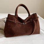 Elena | Brown Suede Handbag – Chic & Sophisticated - in Black | Arvea Bags
