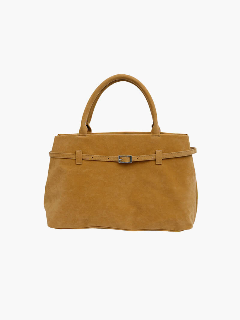 Elena | Brown Suede Handbag – Chic & Sophisticated - in Black | Arvea Bags