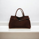 Elena | Brown Suede Handbag – Chic & Sophisticated - in Black | Arvea Bags