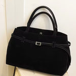 Elena | Brown Suede Handbag – Chic & Sophisticated - in Black | Arvea Bags