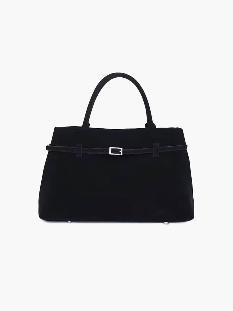 Elena | Brown Suede Handbag – Chic & Sophisticated - in Black | Arvea Bags