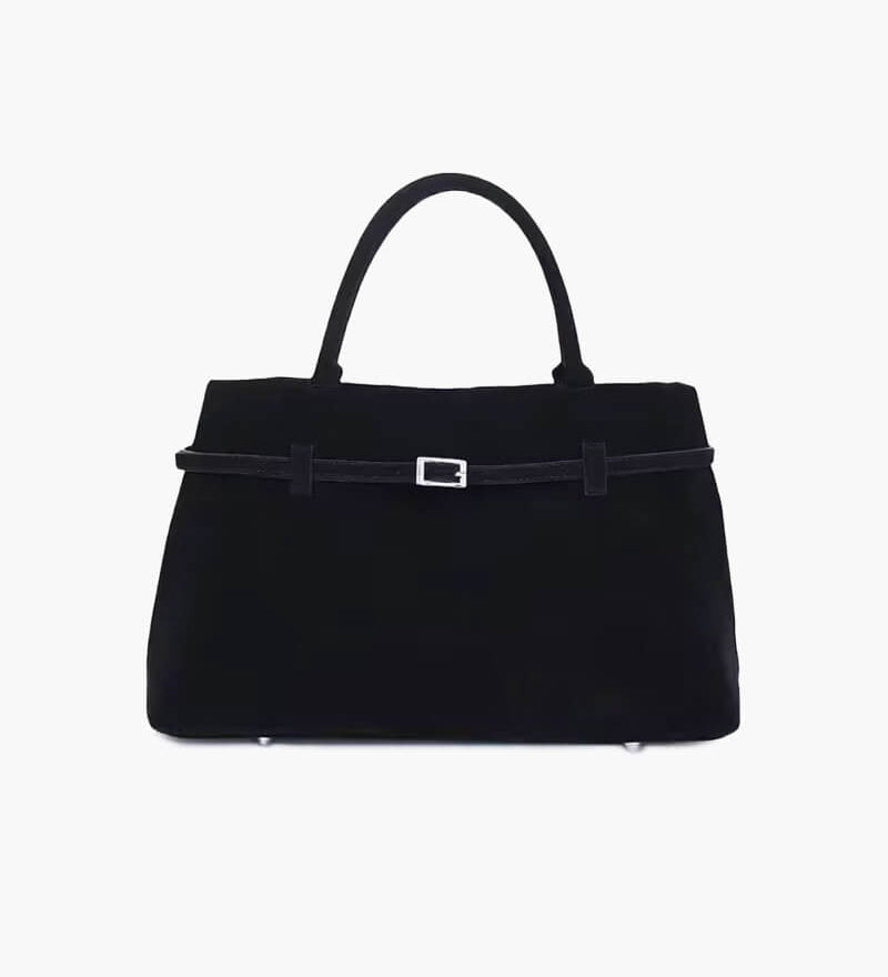 Elena | Brown Suede Handbag – Chic & Sophisticated - in Black | Arvea Bags