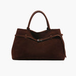 Elena | Brown Suede Handbag – Chic & Sophisticated - in Dark Brown | Arvea Bags