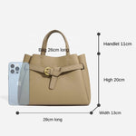 Elena | Elegant Structured Satchel Bag with Buckle Detail - in Caramel | Arvea Bags