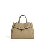 Elena | Elegant Structured Satchel Bag with Buckle Detail - in Off - White | Arvea Bags