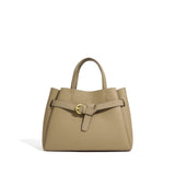 Elena | Elegant Structured Satchel Bag with Buckle Detail - in Off - White | Arvea Bags