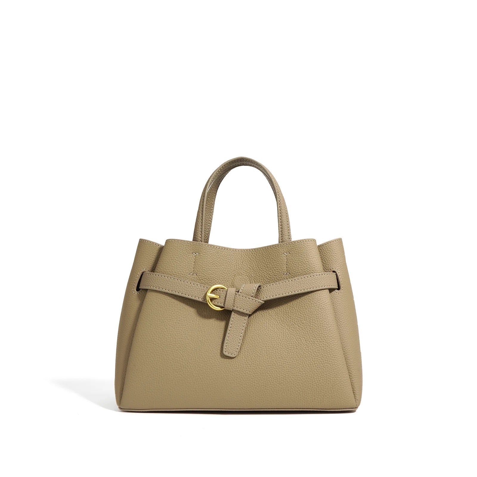 Elena | Elegant Structured Satchel Bag with Buckle Detail - in Off - White | Arvea Bags