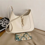 Elena | Luxe Black Leather Shoulder Bag – Classic & Chic - in Beige | Arvea Bags
