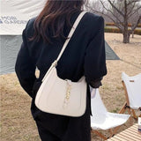 Elena | Luxe Black Leather Shoulder Bag – Classic & Chic - in Beige | Arvea Bags