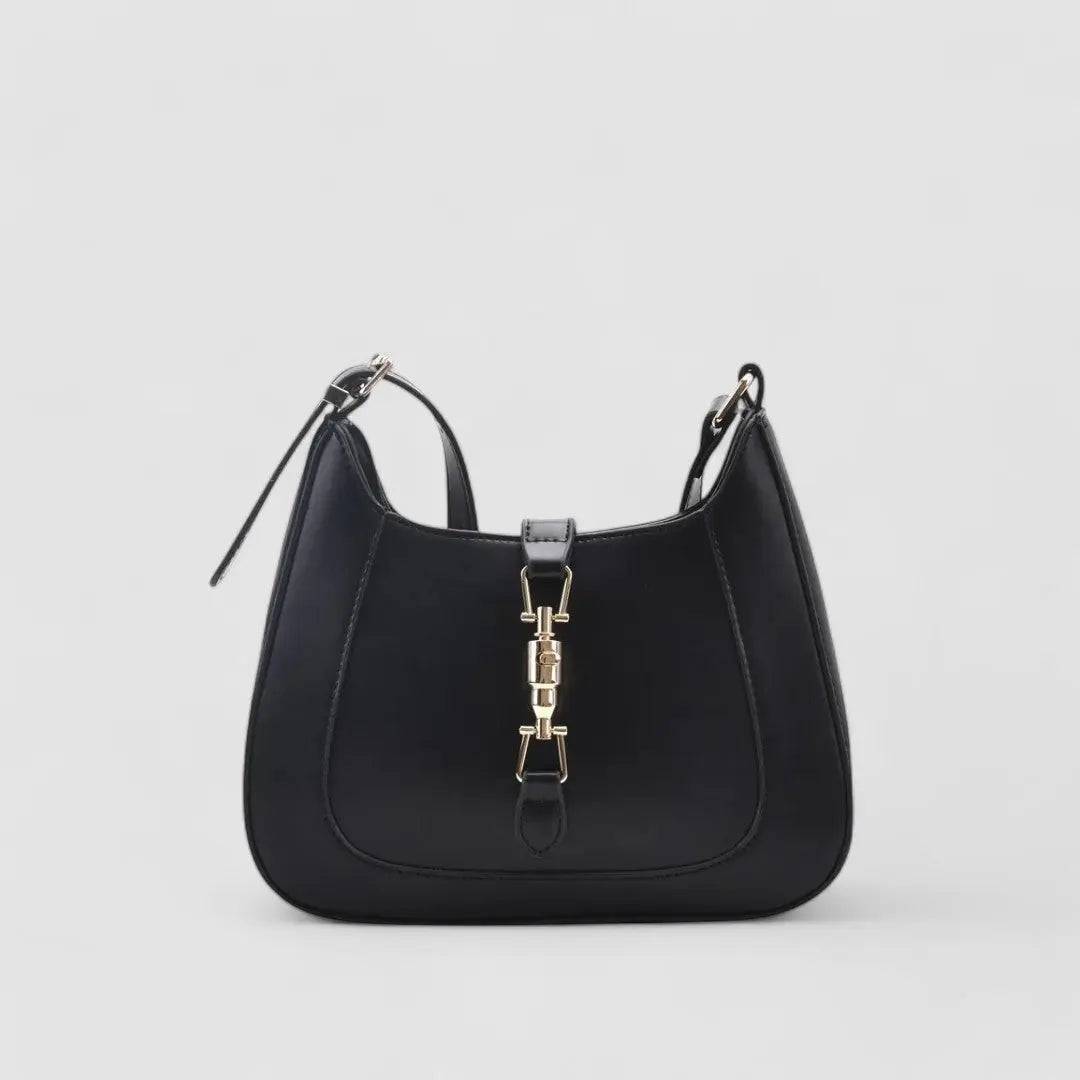 Elena | Luxe Black Leather Shoulder Bag – Classic & Chic - in Black | Arvea Bags