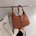 Elena | Luxe Black Leather Shoulder Bag – Classic & Chic - in Brown | Arvea Bags
