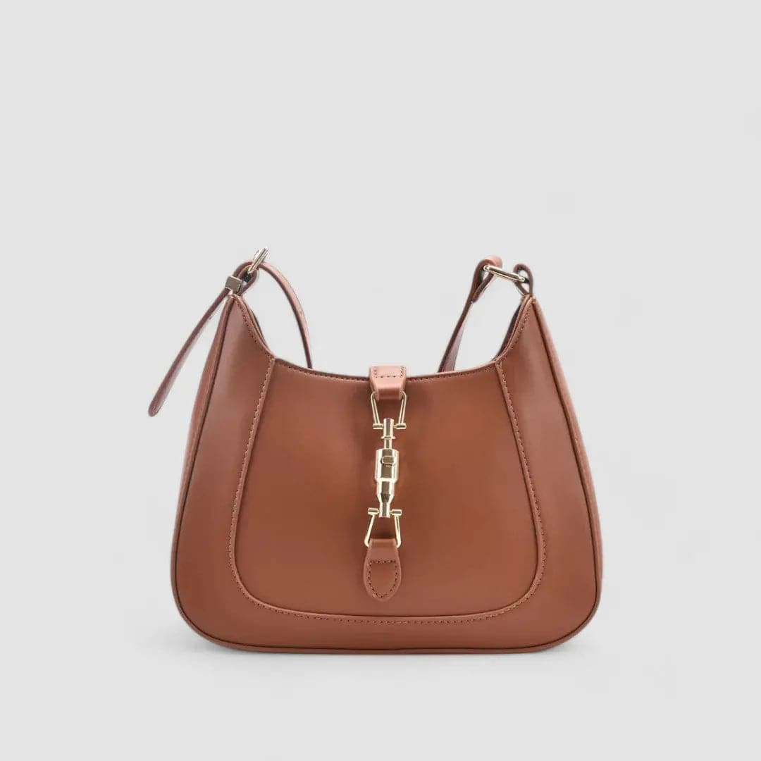Elena | Luxe Black Leather Shoulder Bag – Classic & Chic - in Brown | Arvea Bags