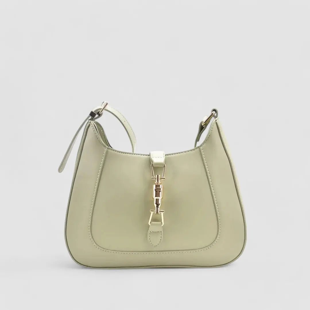 Elena | Luxe Black Leather Shoulder Bag – Classic & Chic - in Olive green | Arvea Bags