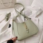Elena | Luxe Black Leather Shoulder Bag – Classic & Chic - in Olive green | Arvea Bags