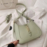 Elena | Luxe Black Leather Shoulder Bag – Classic & Chic - in Olive green | Arvea Bags