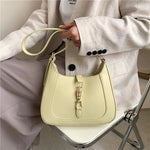Elena | Luxe Black Leather Shoulder Bag – Classic & Chic - in Yellow | Arvea Bags