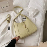 Elena | Luxe Black Leather Shoulder Bag – Classic & Chic - in Yellow | Arvea Bags