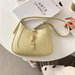 Elena | Luxe Black Leather Shoulder Bag – Classic & Chic - in Yellow | Arvea Bags