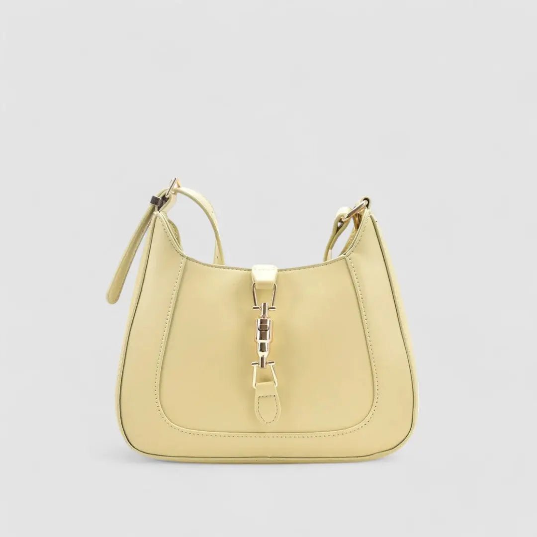 Elena | Luxe Black Leather Shoulder Bag – Classic & Chic - in Yellow | Arvea Bags