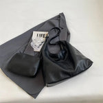 Eliana | Chic Black Leather Shoulder Bag – Modern & Minimalist - in Black | Arvea Bags
