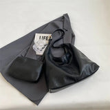 Eliana | Chic Black Leather Shoulder Bag – Modern & Minimalist - in Black | Arvea Bags