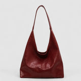 Eliana | Chic Black Leather Shoulder Bag – Modern & Minimalist - in Red | Arvea Bags
