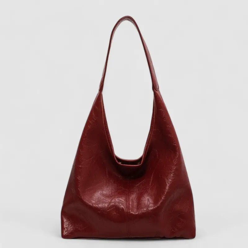Eliana | Chic Black Leather Shoulder Bag – Modern & Minimalist - in Red | Arvea Bags