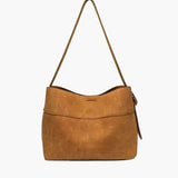 Elise | Luxe Suede Shoulder Bag – Effortless & Chic - in Brown | Arvea Bags