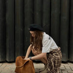 Elise | Luxe Suede Shoulder Bag – Effortless & Chic - in Brown | Arvea Bags