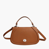 Elise | Tan Leather Saddle Bag – Classic & Sophisticatedred Leather Satchel - in Dark Brown | Arvea Bags