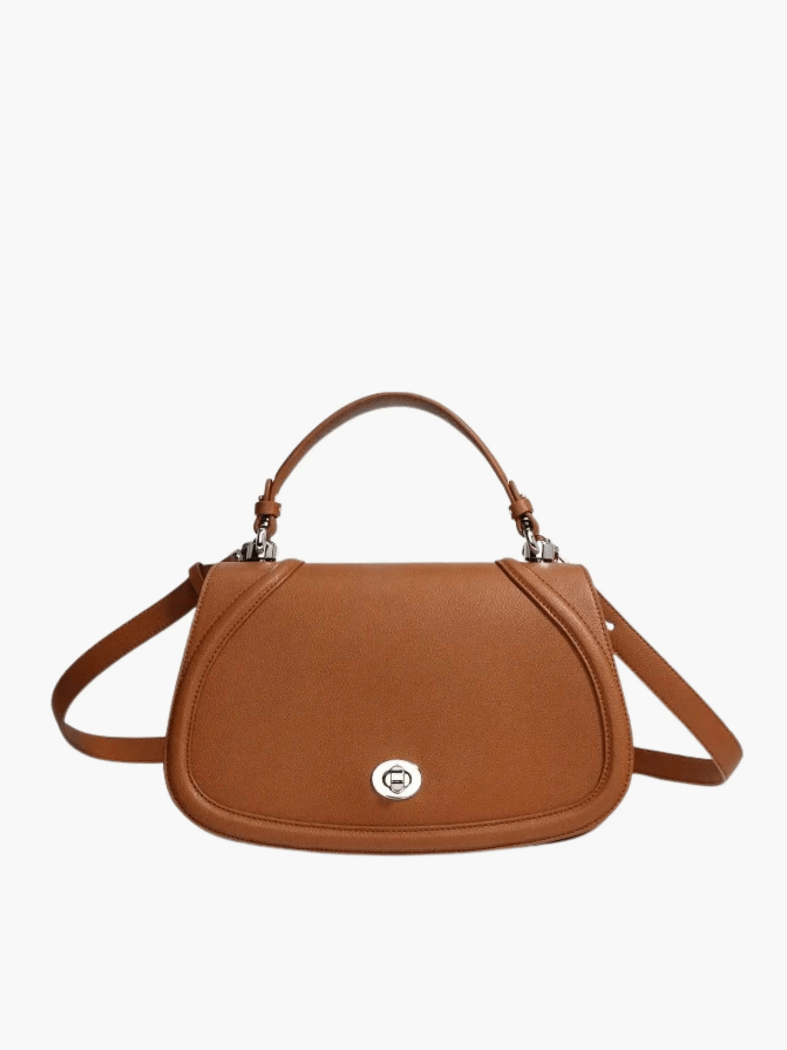 Elise | Tan Leather Saddle Bag – Classic & Sophisticatedred Leather Satchel - in Dark Brown | Arvea Bags