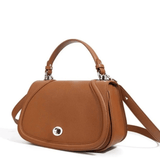 Elise | Tan Leather Saddle Bag – Classic & Sophisticatedred Leather Satchel - in Dark Brown | Arvea Bags