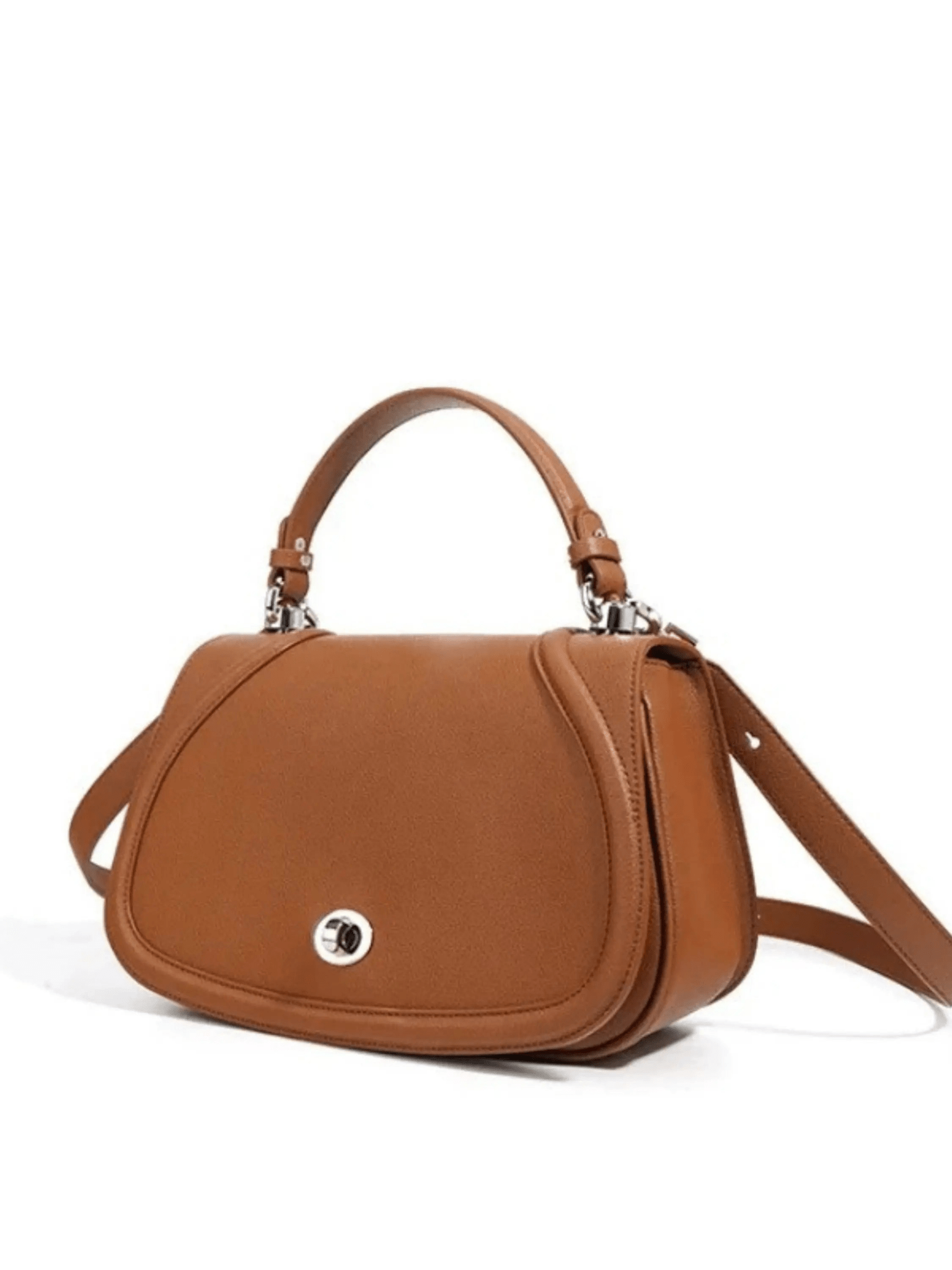 Elise | Tan Leather Saddle Bag – Classic & Sophisticatedred Leather Satchel - in Dark Brown | Arvea Bags