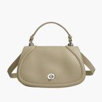 Elise | Tan Leather Saddle Bag – Classic & Sophisticatedred Leather Satchel - in Khaki | Arvea Bags
