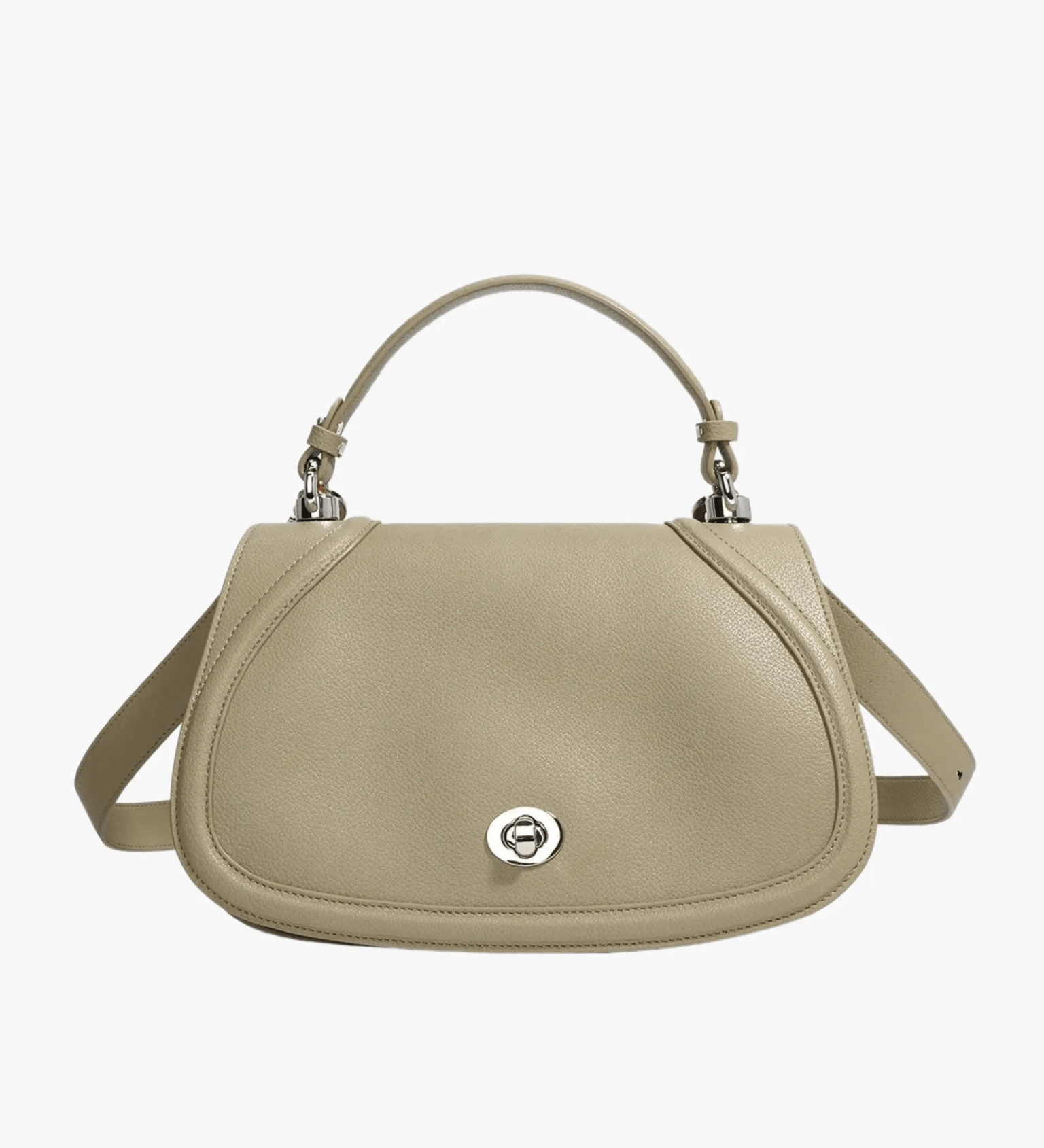 Elise | Tan Leather Saddle Bag – Classic & Sophisticatedred Leather Satchel - in Khaki | Arvea Bags