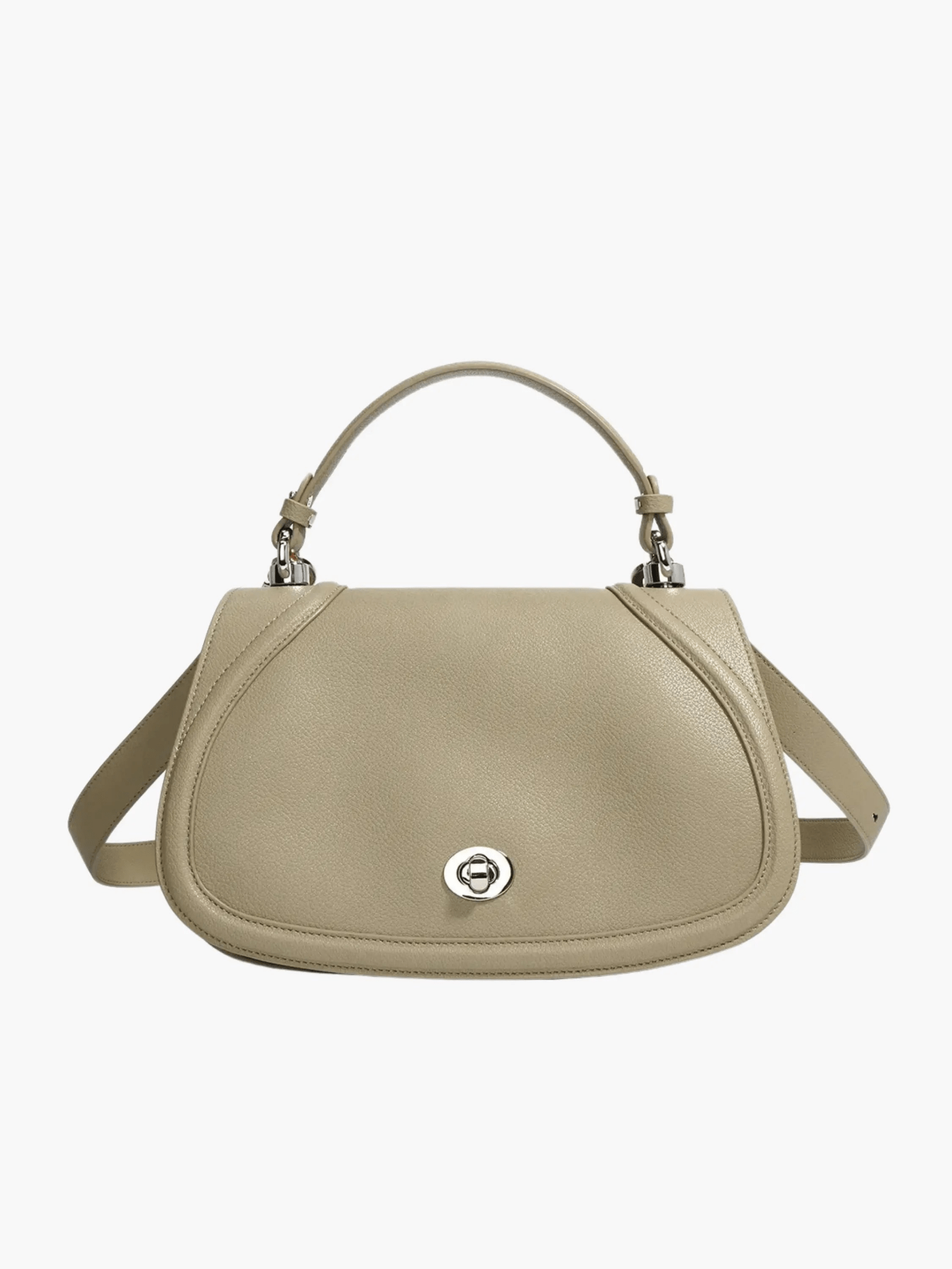 Elise | Tan Leather Saddle Bag – Classic & Sophisticatedred Leather Satchel - in Khaki | Arvea Bags