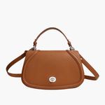 Elise | Tan Leather Saddle Bag – Classic & Sophisticatedred Leather Satchel - in Light Brown | Arvea Bags