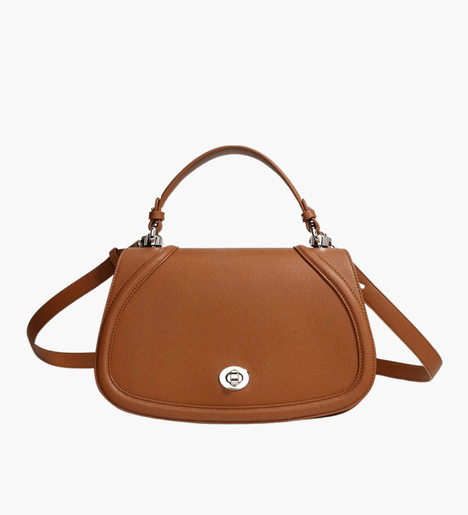 Elise | Tan Leather Saddle Bag – Classic & Sophisticatedred Leather Satchel - in Light Brown | Arvea Bags