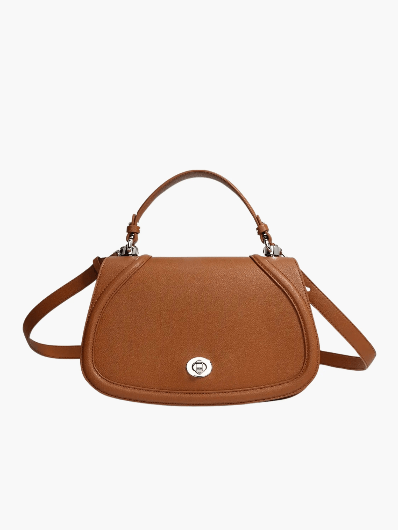 Elise | Tan Leather Saddle Bag – Classic & Sophisticatedred Leather Satchel - in Light Brown | Arvea Bags