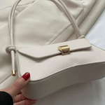 Elise | White Minimalist Shoulder Bag – Chic & Elegant - in Beige | Arvea Bags