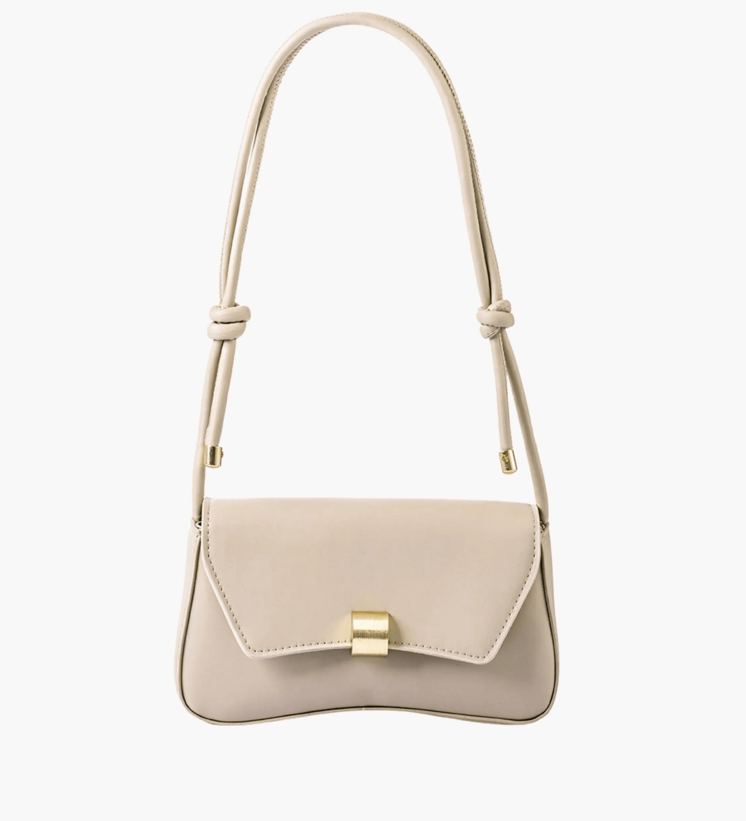 Elise | White Minimalist Shoulder Bag – Chic & Elegant - in Beige | Arvea Bags