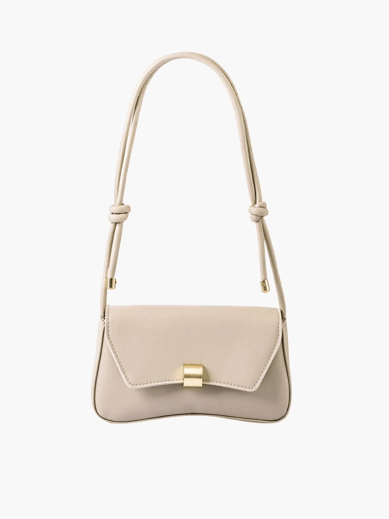 Elise | White Minimalist Shoulder Bag – Chic & Elegant - in Beige | Arvea Bags