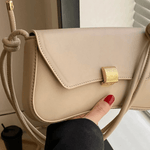 Elise | White Minimalist Shoulder Bag – Chic & Elegant - in Beige | Arvea Bags