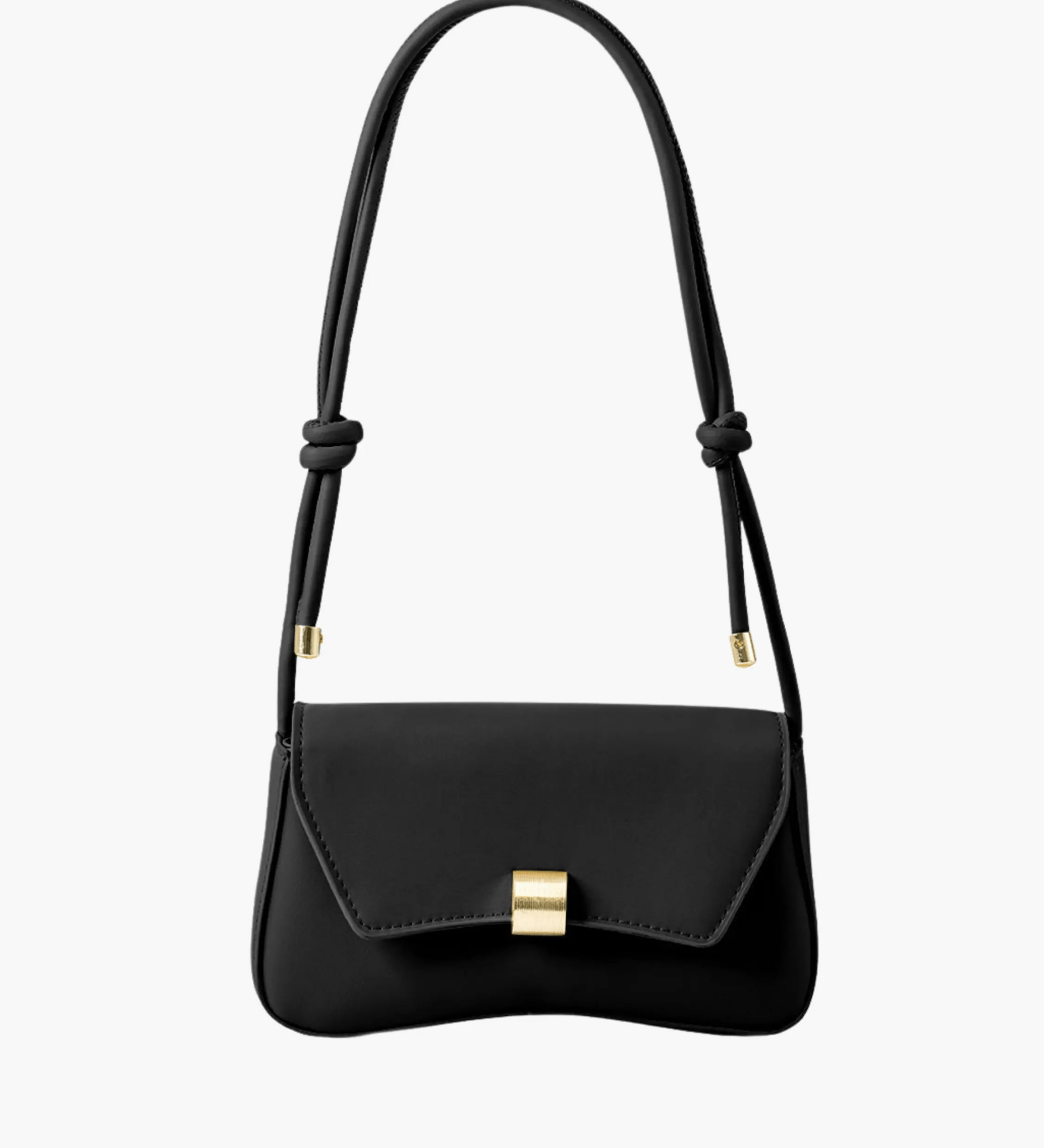 Elise | White Minimalist Shoulder Bag – Chic & Elegant - in Black | Arvea Bags
