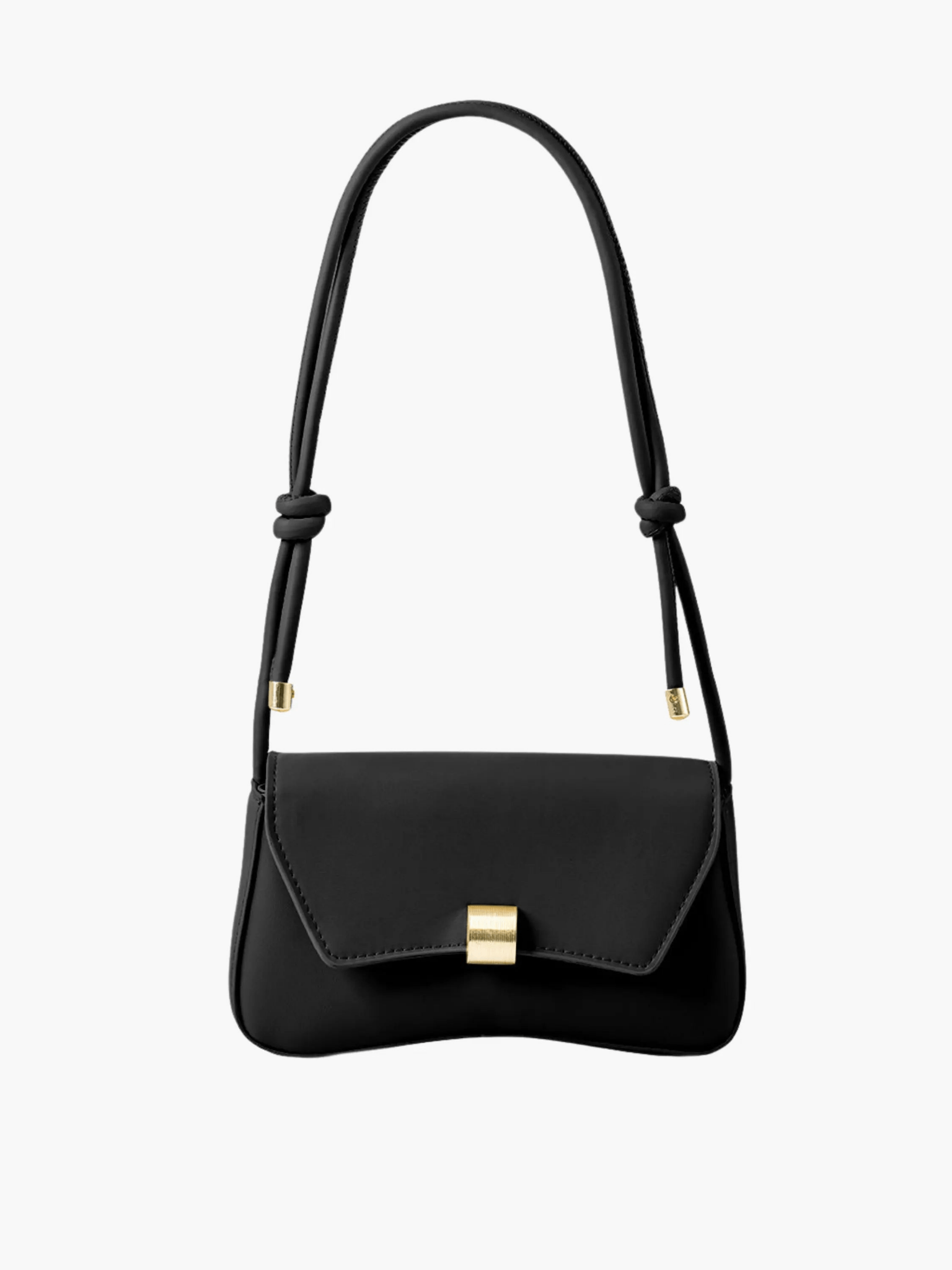 Elise | White Minimalist Shoulder Bag – Chic & Elegant - in Black | Arvea Bags