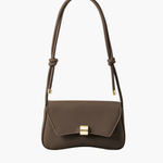 Elise | White Minimalist Shoulder Bag – Chic & Elegant - in Brown | Arvea Bags