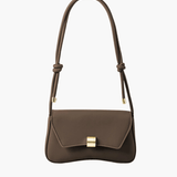 Elise | White Minimalist Shoulder Bag – Chic & Elegant - in Brown | Arvea Bags