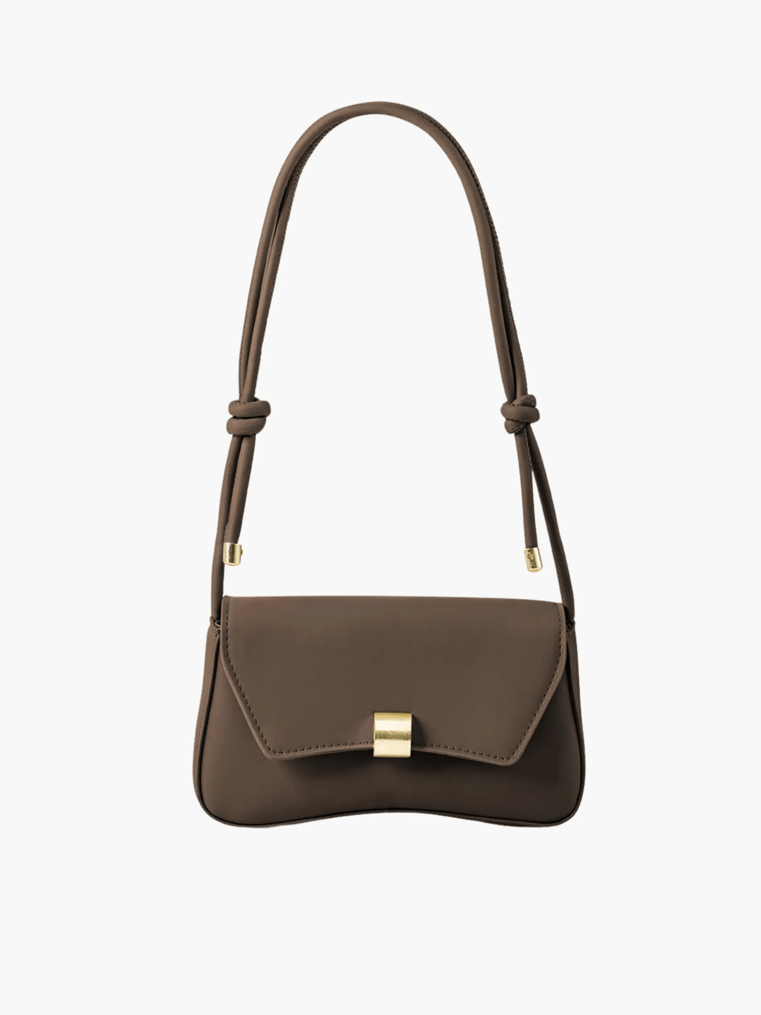 Elise | White Minimalist Shoulder Bag – Chic & Elegant - in Brown | Arvea Bags