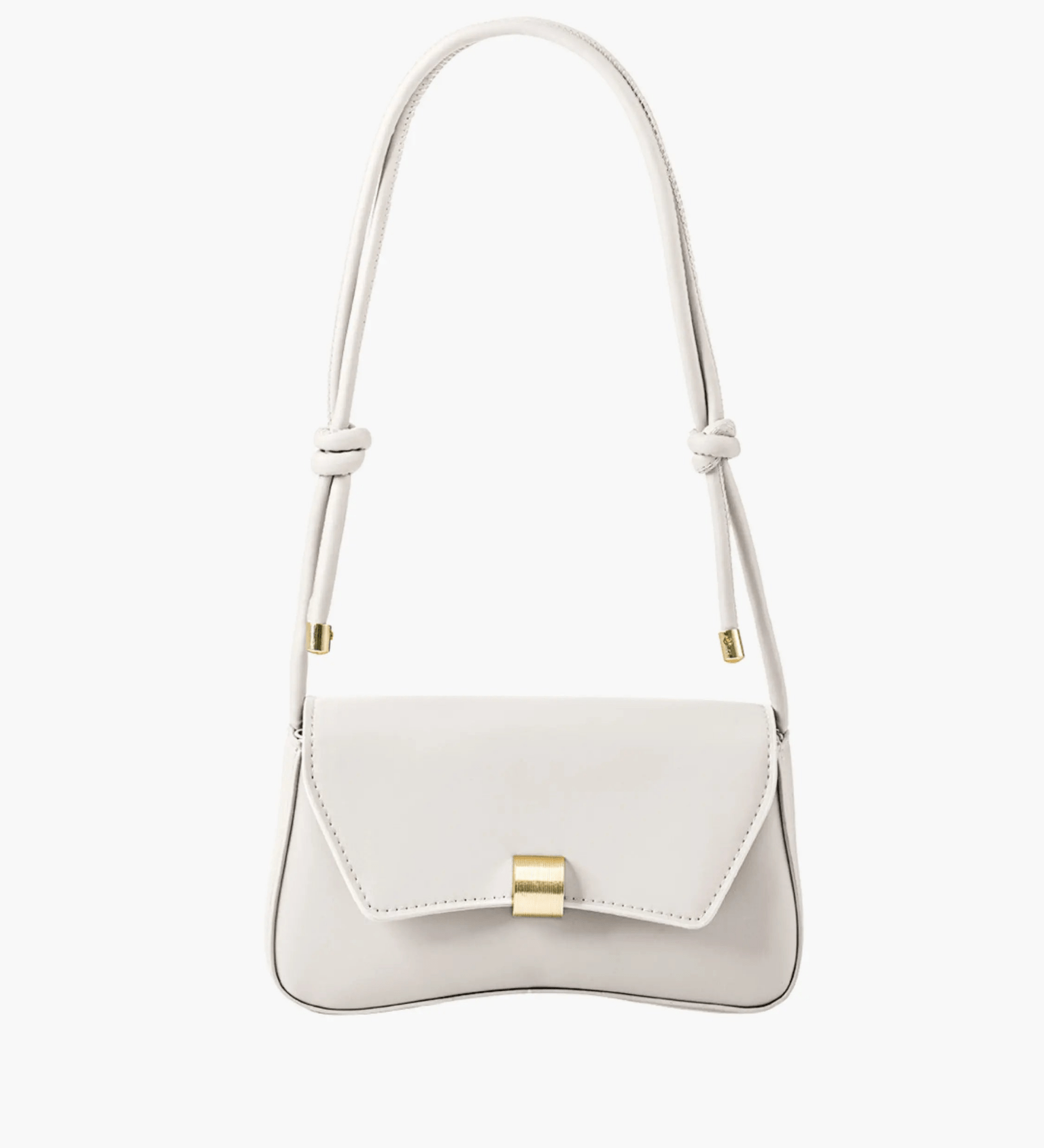 Elise | White Minimalist Shoulder Bag – Chic & Elegant - in Light Beige | Arvea Bags