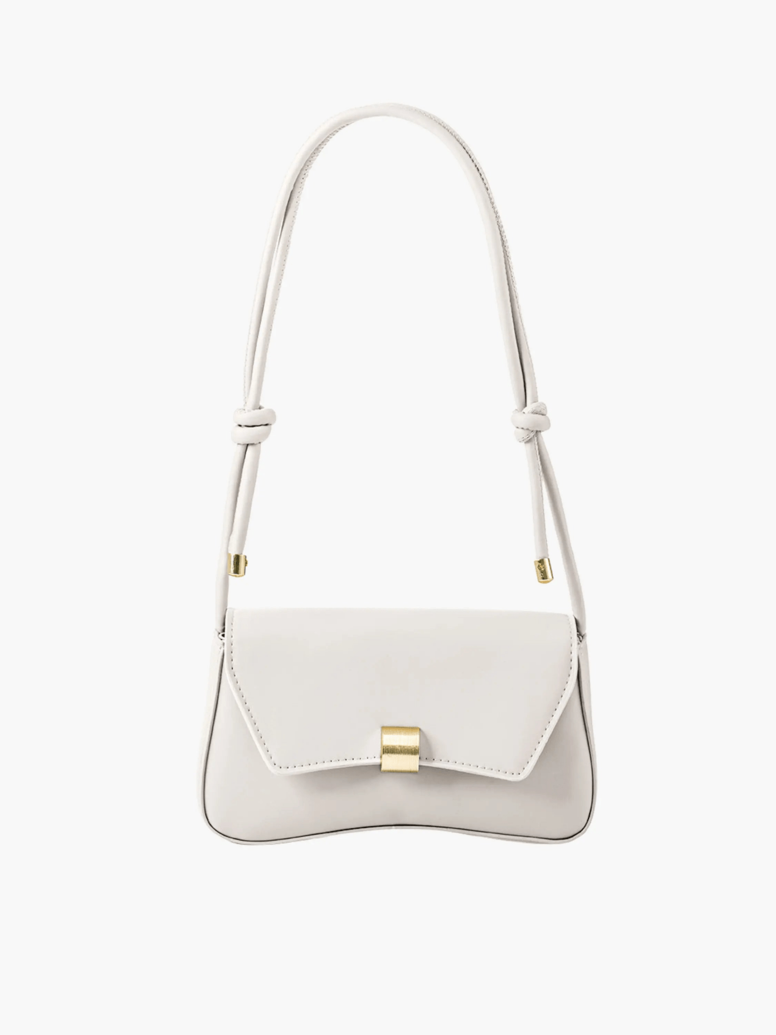 Elise | White Minimalist Shoulder Bag – Chic & Elegant - in Light Beige | Arvea Bags